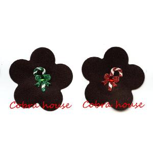 Black 5 Petals Nipple Cover with Glitter Candy Image