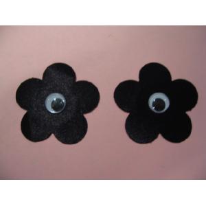 Black 5 Petals Nipple Cover with Wiggly Eyes Image