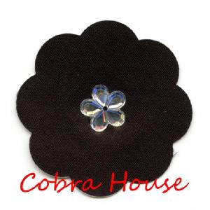 Black 8 Petals Nipple Cover with Flower Rhinestone Image