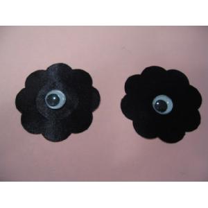 Black 8 Petals Nipple Cover with Wiggly Eyes Image