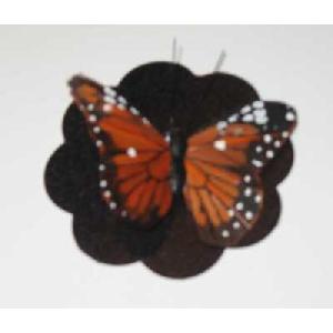 Black 8 Petals Nipple Cover with Monarch Butterfly Image
