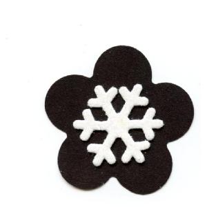 Black 5 Petals Nipple Cover with Glitter Flake Image