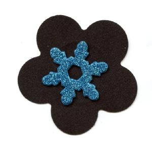 Black 5 Petals Nipple Cover with Glitter Flake Image