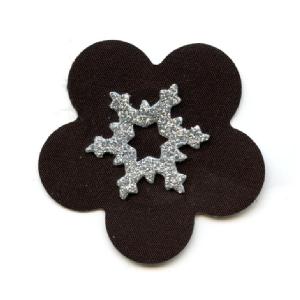 Black 5 Petals Nipple Cover with Glitter Flake Image