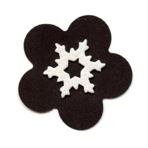 Black 5 Petals Nipple Cover with Glitter Flake Image
