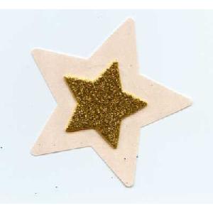 3D 1 1/2" Gold Glitter Star on Nude Star Image