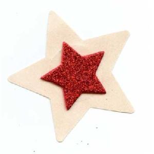 3D 2" Red Glitter Star on Nude Star Image