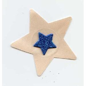 3D 1" Blue Glitter Star on Nude Star Image