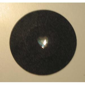 Black Round Nipple Cover with Rhinestone Heart Image
