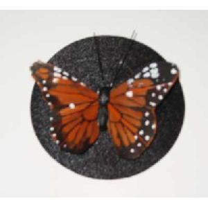 Black Round Nipple Cover with Monarch Butterfly Image